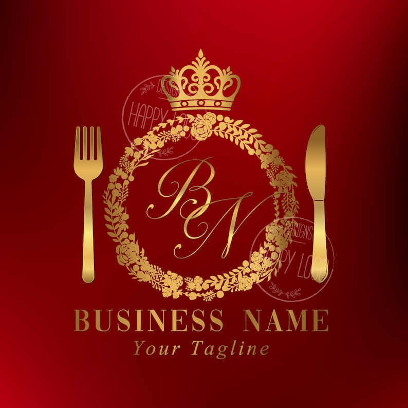 DIGITAL Custom Logo design Gold Cooking Logo Catering Logo | Etsy