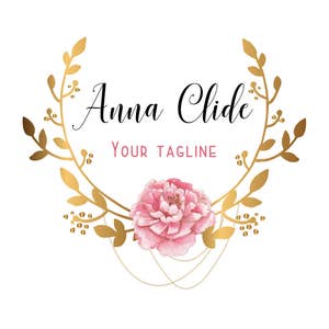 Floral wreath logo, fashion boutique logo, beauty salon logo, flower logo watermark, vector botanic decoration professional business logo