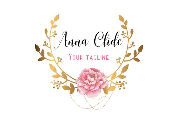Digital Custom Logo Design Gold Wreath Circle Logo Flower Etsy Digital Custom Logo Design Gold Wreath Circle Logo Flower Etsy