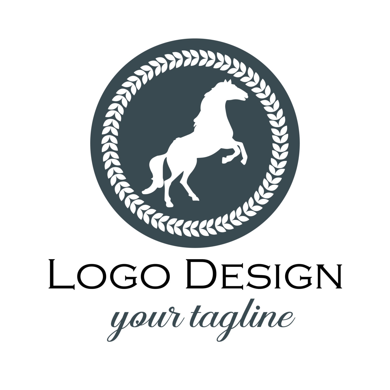 DIGITAL Custom Logo design horse logo blue navy horse Logo Etsy