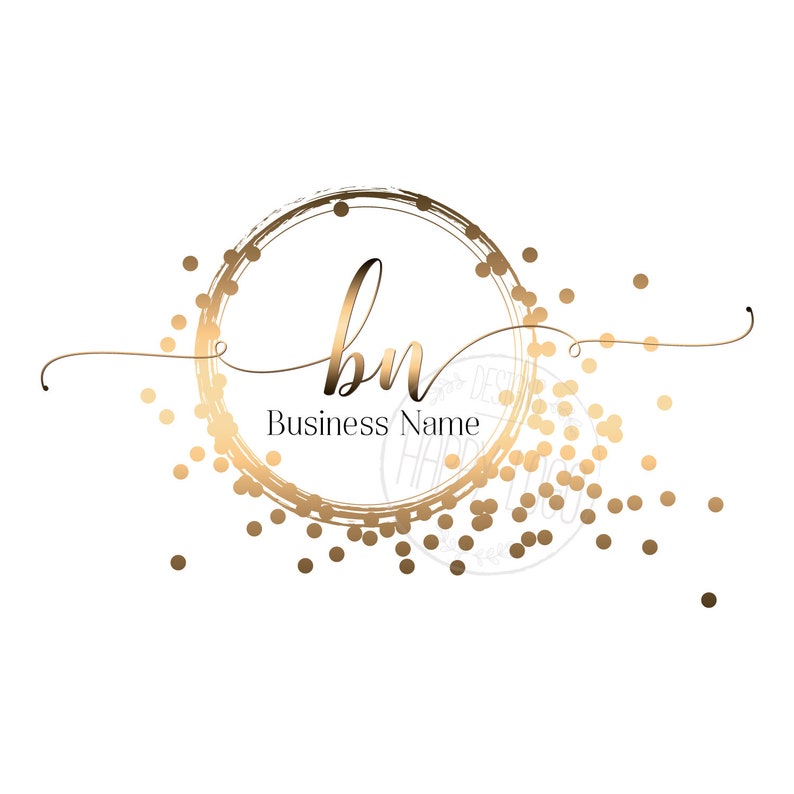 Glitter Logo Custom Logo Design Gold Glitter Circle Logo Etsy