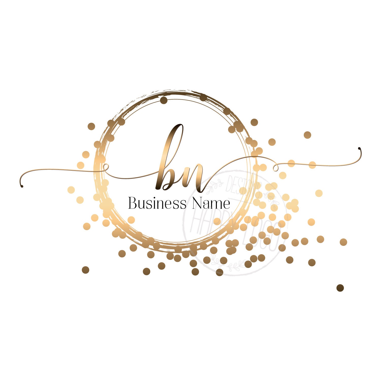 Custom Logo design gold glitter circle logo glitter confetti Etsy