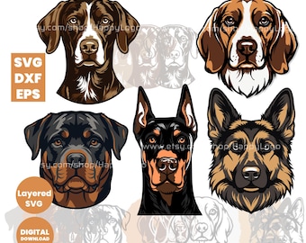 Dog Breed Bundle SVG File | Layered Laser Cut Files for Cricut & CNC