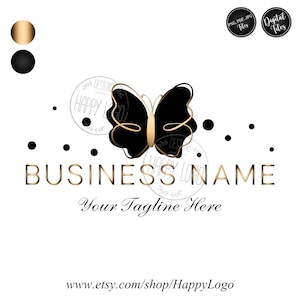 Butterfly logo, fashion boutique logo, minimal glitter logo, modern logo, beauty logo, spa yoga grace logo, nature logo, branding identity