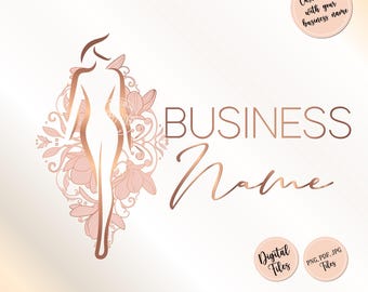 Esthetician logo, elegant body contouring logo, premade beauty Silhouette design, fitness wellness sport business, body shape sculpt
