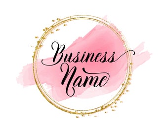 Aquarell Kreis Logo: Glitzer Punkte, Fashion Boutique Branding (Digitale Dateien)