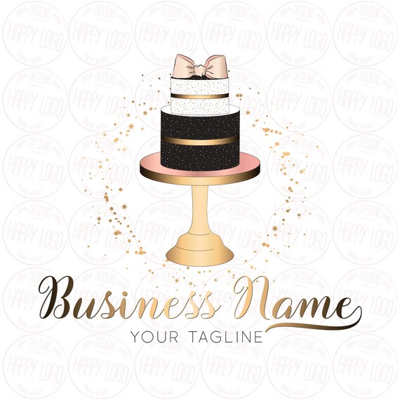 Digital Custom Logo Design Cake Bow And Dots Bakery Logo Etsy Digital Custom Logo Design Cake Bow And Dots Bakery Logo Etsy