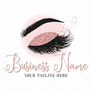 Lash logo, beauty logo, custom logo design, lashes logo, brow glitter makeup logo, lash logo design, eyelash logo, vector cosmetics logo