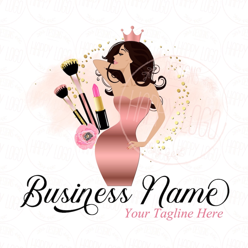 DIGITAL Custom Logo Design Beauty Makeup Queen Lashes Logo | Etsy