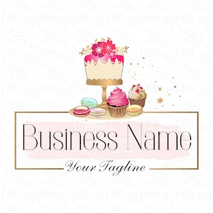 Custom logo design, cake cupcake bakery logo, cake logo, macaroons logo, vector logo, bakery logo, branding package, graphic design