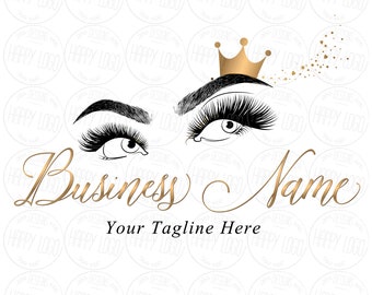 Lashes logo, custom logo design, crown lash beauty logo, makeup logo, microblading logo, crown lash logo, lash extension logo, vector logo