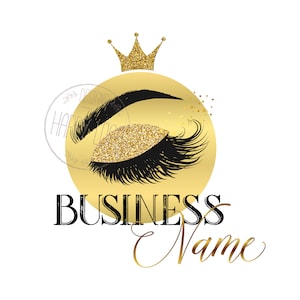 Lash logo, custom logo design, lashes logo, crown lash beauty logo, makeup logo glitter, lash extension logo, branding package, vector logo