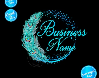 Peacock Feather Logo: Boutique Fashion Branding Pack (Digital Files)