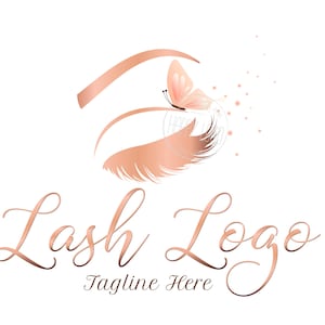 Lash & Butterfly Logo Design: Makeup Artist Logo (Digital Files)