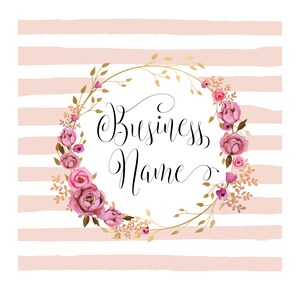 Floral Wreath Logo: Boutique, Salon, Botanic Design (Digital Files)