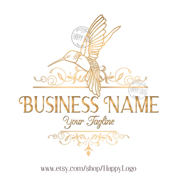 Hummingbird logo, Photography Logo, Hummingbird png, gold logo bird, Hummingbird logo gold, boutique logo, beauty logo, feminine logo gold