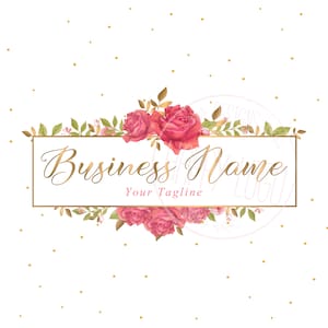 Flowers logo, fashion boutique logo, beauty salon logo, roses watercolor flowers logo business logo, floral logo, vector nature botany
