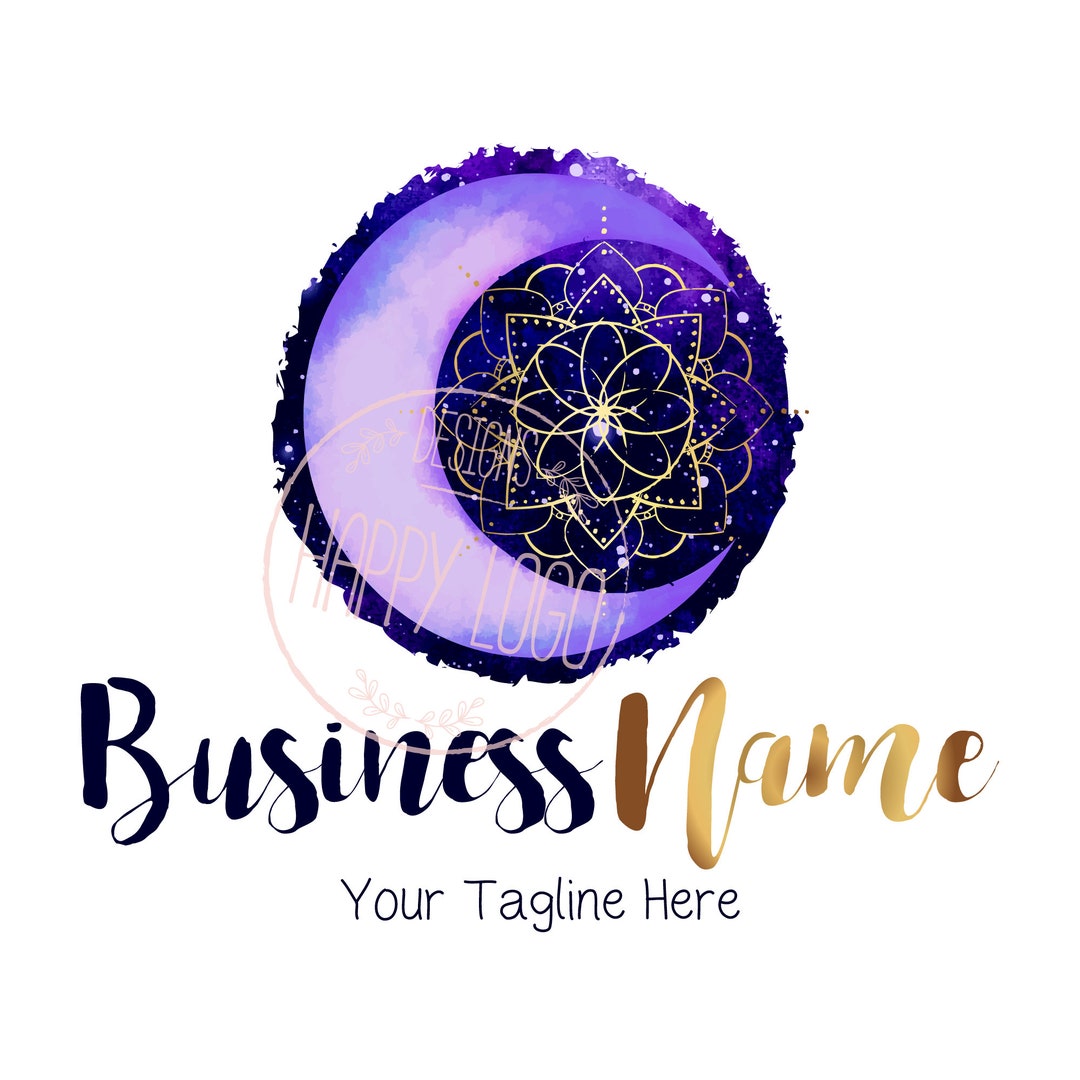Logotipo da lua, logotipo da mandala, logotipo cósmico celestial ...