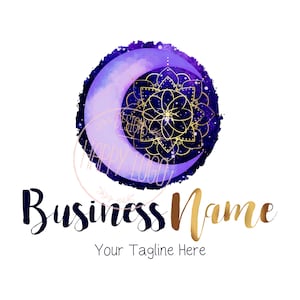 Logo lunare, logo mandala, logo cosmico celeste, logo mandala luna magica, logo notturno, logo cosmico celeste spirituale, identità del marchio
