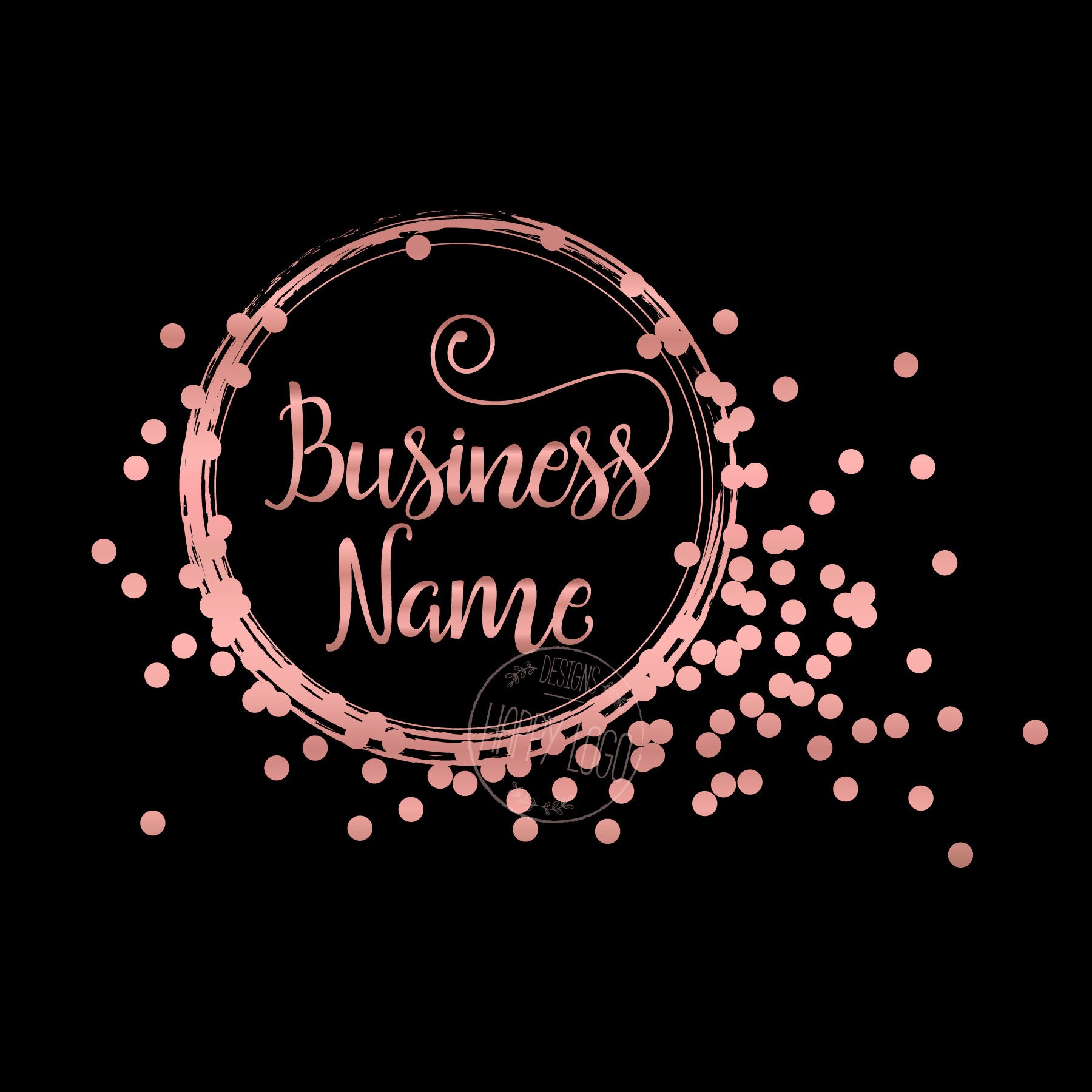 Custom Logo design rose gold glitter circle logo glitter Etsy