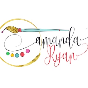 Logotipo de pintor, logotipo de pinceles de artista, suministros para manualidades, logotipo de pintura, cursos de dibujo para niños, marca de agua del logotipo de artista, logotipo vectorial