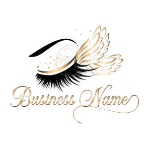 Custom logo design , lashes wings logo, lashes beauty logo, makeup logo, lashes angel wings logo, cosmetics logo, vector lash extension logo