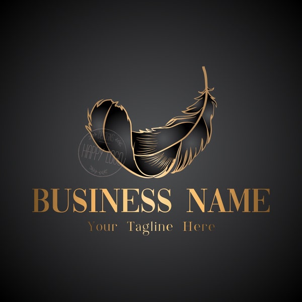 Feather logo, boutique fashion logo, beauty salon logo, graphic design, Business Logo feather, feminine logo, vector shop branding identity