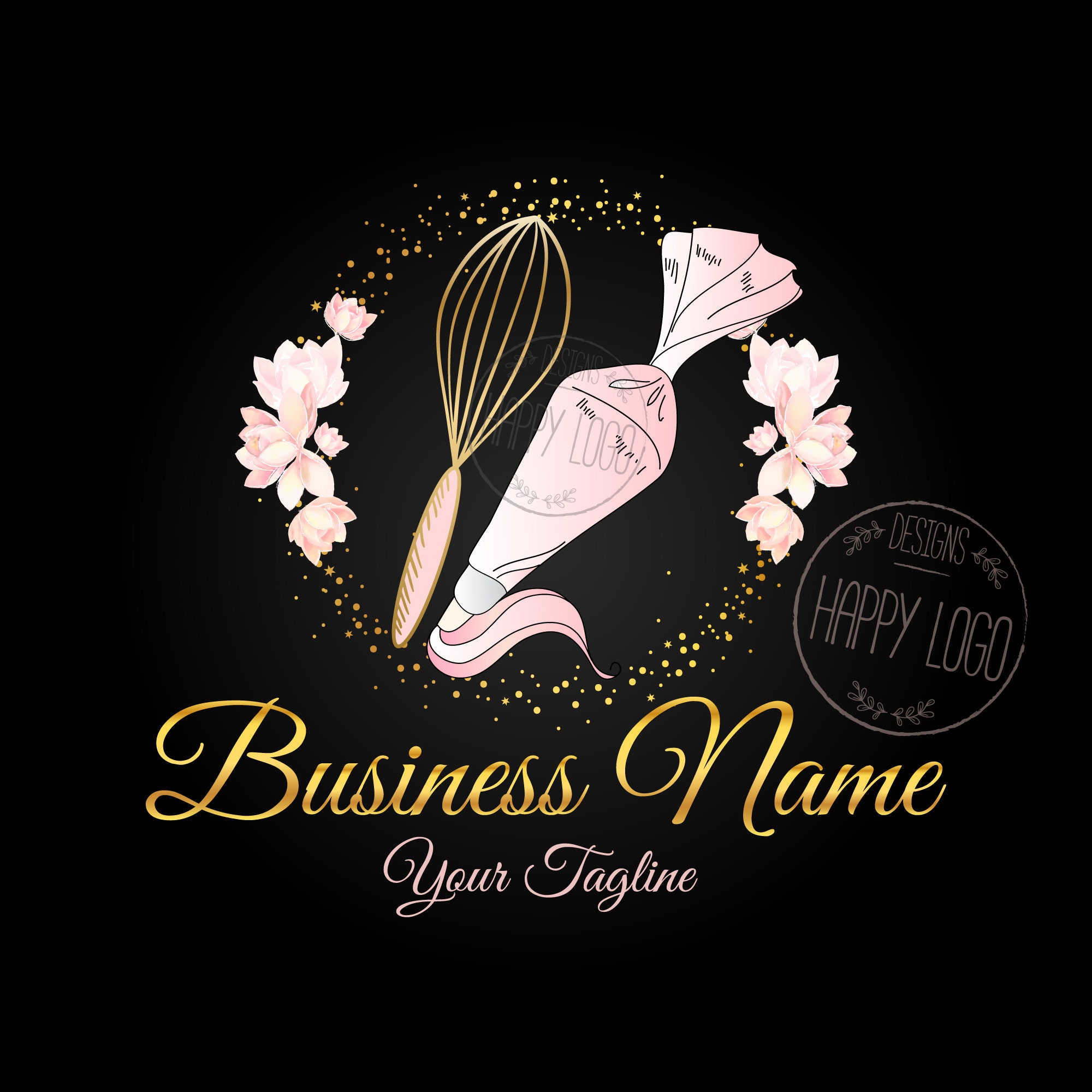 Bakery Logo Piping Bag Whisk Logo Pastry Logo Custom Logo Etsy UK