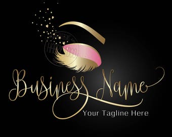 Lash custom logo design, lashes beauty logo, makeup logo, gold lashes logo design, graphic design lashes, branding package, graphic design