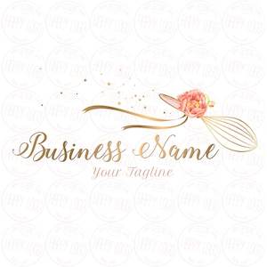 Bakery logo, baking logo, custom logo design, whisk logo, whisk flower bakery logo , sweets logo, branding package, vector graphic design
