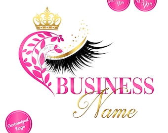 Eyelash Extension Logo: Crown Heart Lash Design (Digital Files)