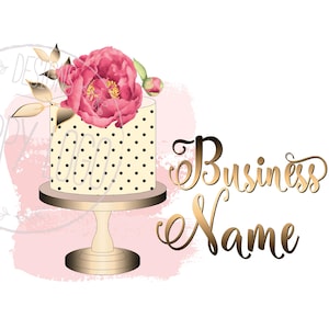 Bakery logo, Custom logo ,watercolor cake logo, branding package, patisserie logo design, flowers cake logo, birthday cake, baking logo