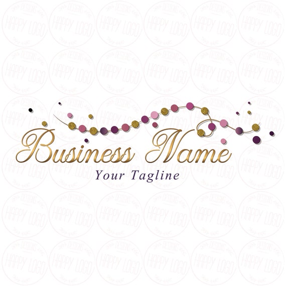 DIGITAL Custom logo design gold purple beads logo jewelry | Etsy