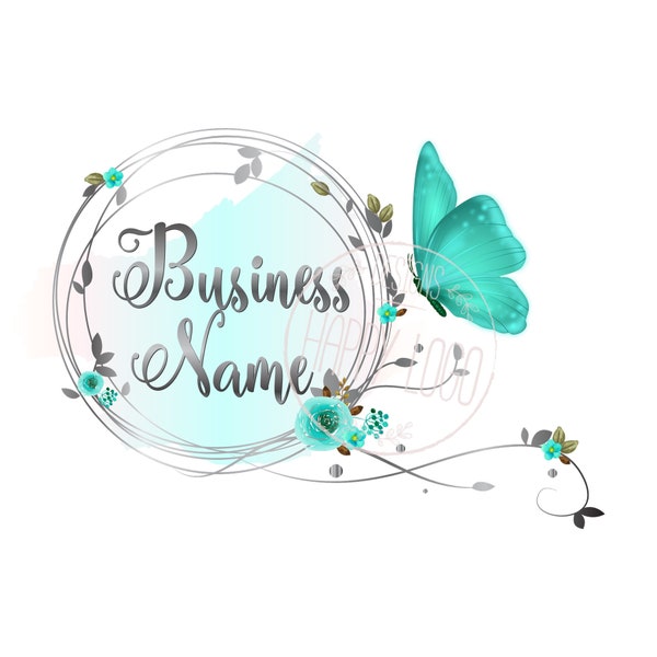 Schmetterlings-Logo, Mode-Boutique-Logo, Spa-Yoga-Grace-Logo, Blumenkranz-Schmetterlings-Logo, Weiblichkeits-Logo, Beauty-Logo, Branding-Paket