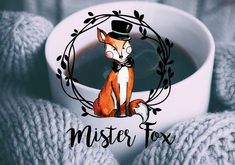 Fox logo, cute logo, fashion boutique logo, fox bow tie logo, business logo design, hat man fox logo, wreath fox logo, branding package image 10