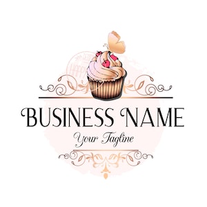 Custom logo design, cupcake logo, bakery logo , sweets cupcake logo, bakery sweets logo, muffin cupcake design, branding package, vector