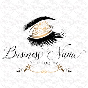 Lash custom logo design, elegant lash logo, gold lashes beauty logo, makeup artist logo, lash extension logo, cosmetics logo, vector logo