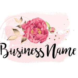 Flower logo, fashion boutique logo, watercolor peony logo, beauty salon logo, floral logo, florist logo, nature botany, branding identity