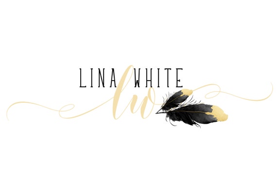 Feather logo, boutique fashion logo, beauty salon logo, watercolor feathers logo, spa yoga grace logo, spiritual logo, branding identity