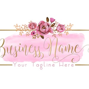 Flowers logo, fashion boutique logo, beauty salon logo, watercolor flowers logo, flower logo, botanic decoration, vector branding package