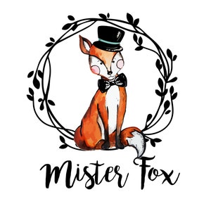 Fox logo, cute logo, fashion boutique logo, fox bow tie logo, business logo design, hat man fox logo, wreath fox logo, branding package image 1