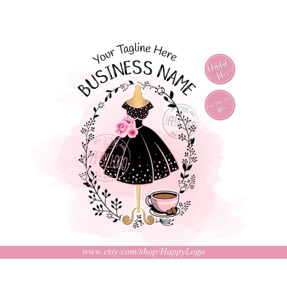 Fashion Boutique Logo Design: Black Dress Branding (digital Files) - Etsy