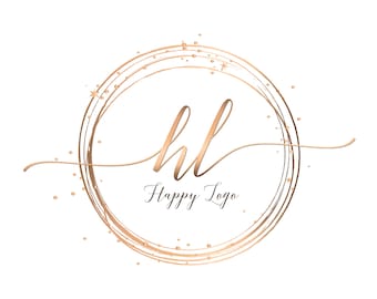 Rose Gold Circle Logo: Boutique, Hochzeitsplaner, Beauty (Digitale Datei)