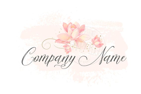 Lotus flower logo, fashion boutique logo, watercolor flower Logo, pink lotus logo, floral logo, botanic decoration, vector branding identity