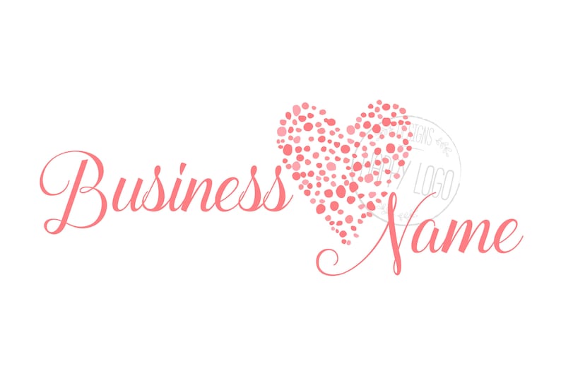 DIGITAL Custom Logo Design Pink Logo Heart Pink Heart Logo Etsy