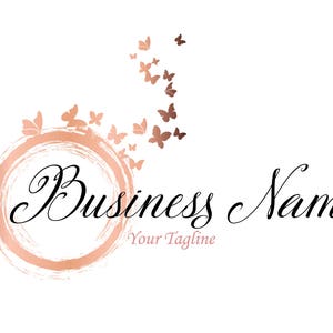 DIGITAL Custom Logo Design, Butterfly Pink Gold Logo, Butterfly Logo ...