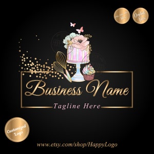 Custom logo, baking logo, Sweets logo, cupcake logo, business bakery, whisk logo, wedding cake logo, cake shop, bakery logo, graphic design