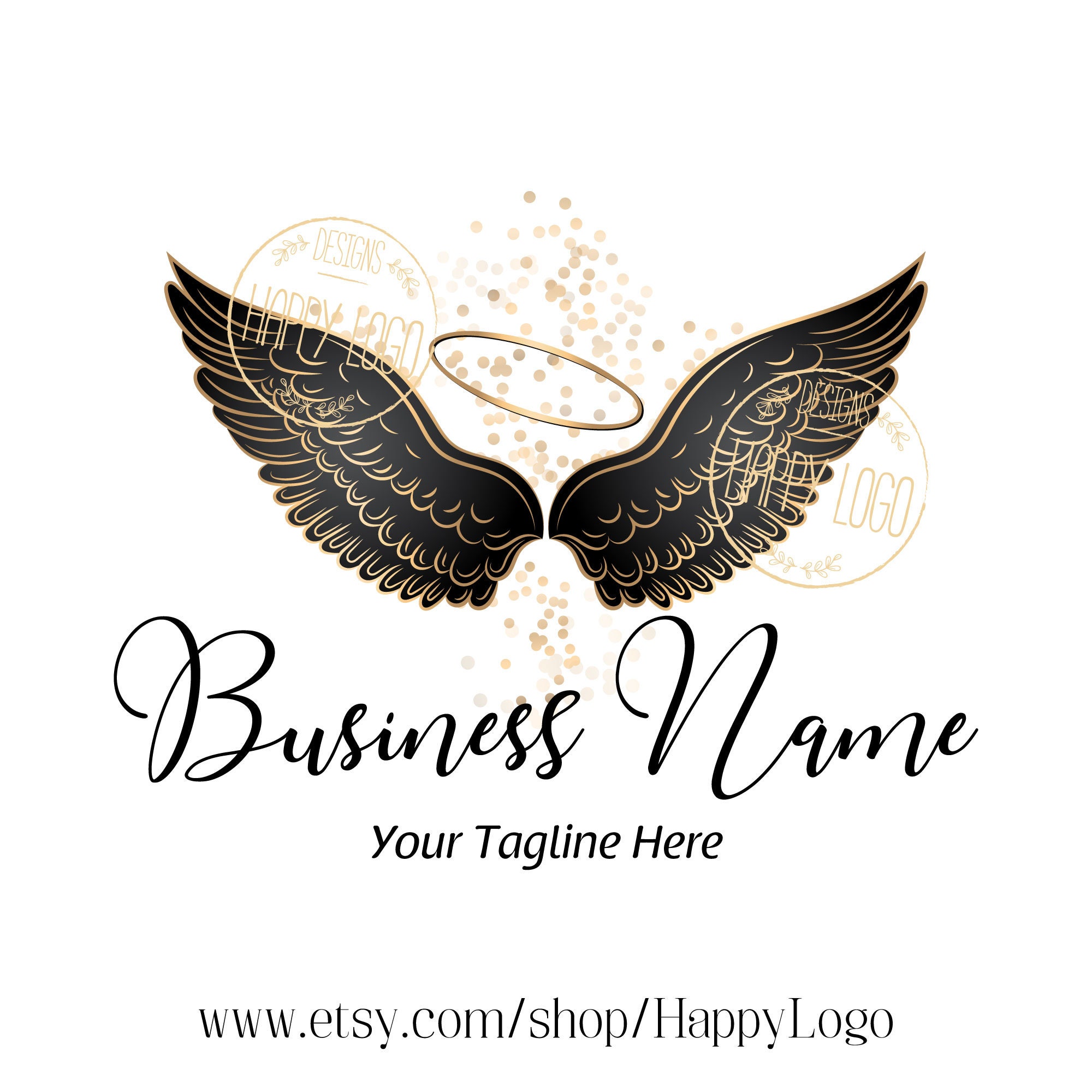 Angel Wings Logo Logo Angel Wings Gold Angelic Logo Wings Etsy Australia