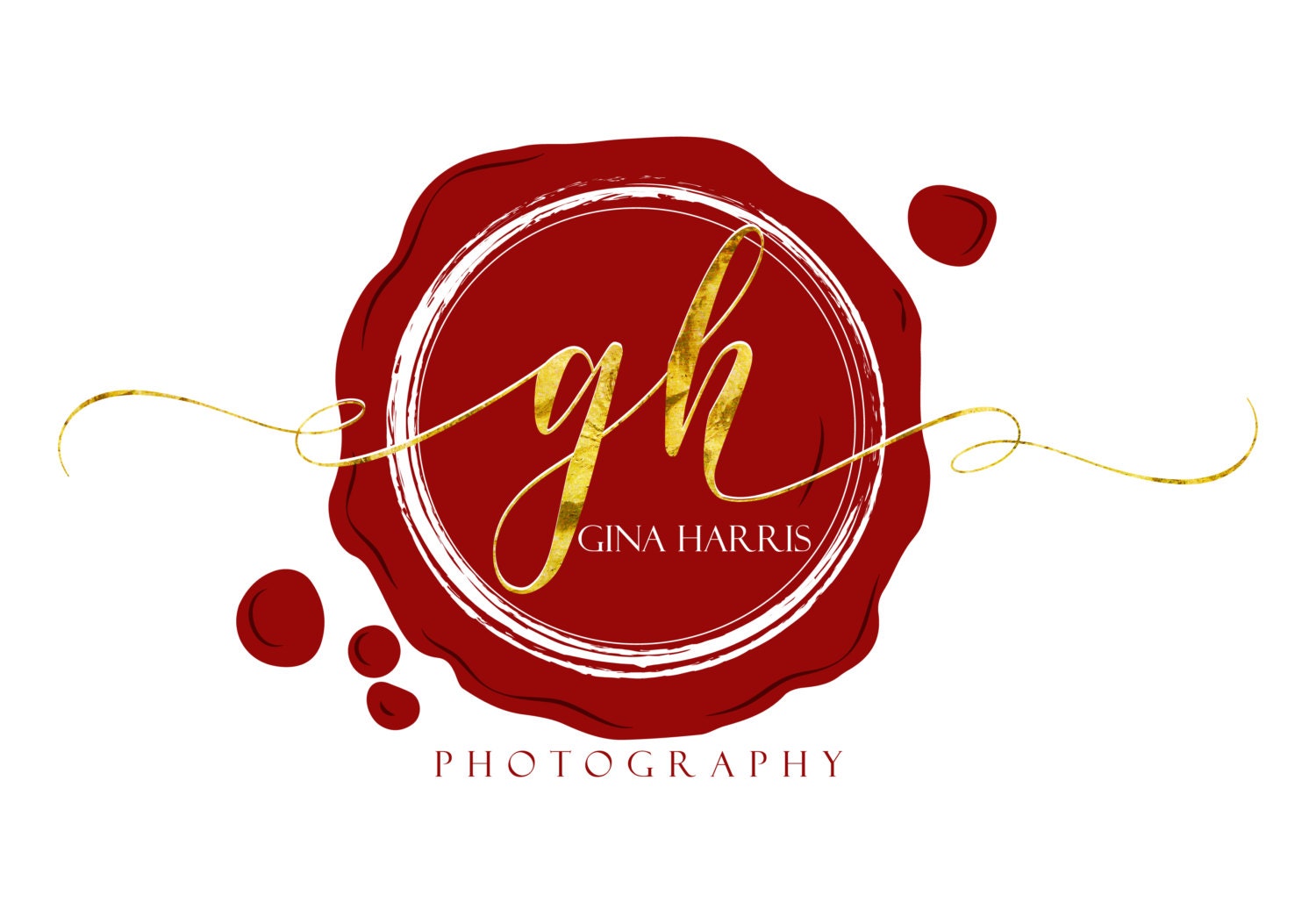 DIGITAL Custom Logo design red gold logo photography seal Etsy
