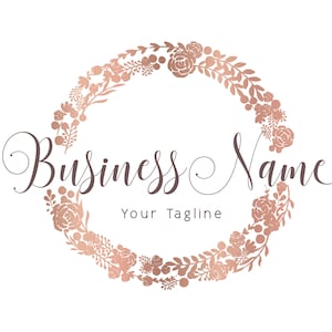 Flower logo, fashion boutique logo, beauty salon logo, floral wreath logo watermark, botanic decoration, nature botany, branding identity